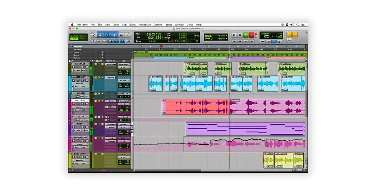 Pro Tools interface