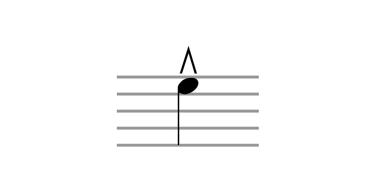 marcato accent symbol